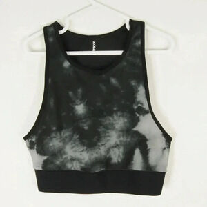 Ultracor Black Grey Marble Pattern Sports Bra